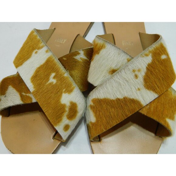 Seychelles Womens Cowhide Leather Sandals Size 7.5 Made In Italy Brown Tan Cow - Picture 13 of 14